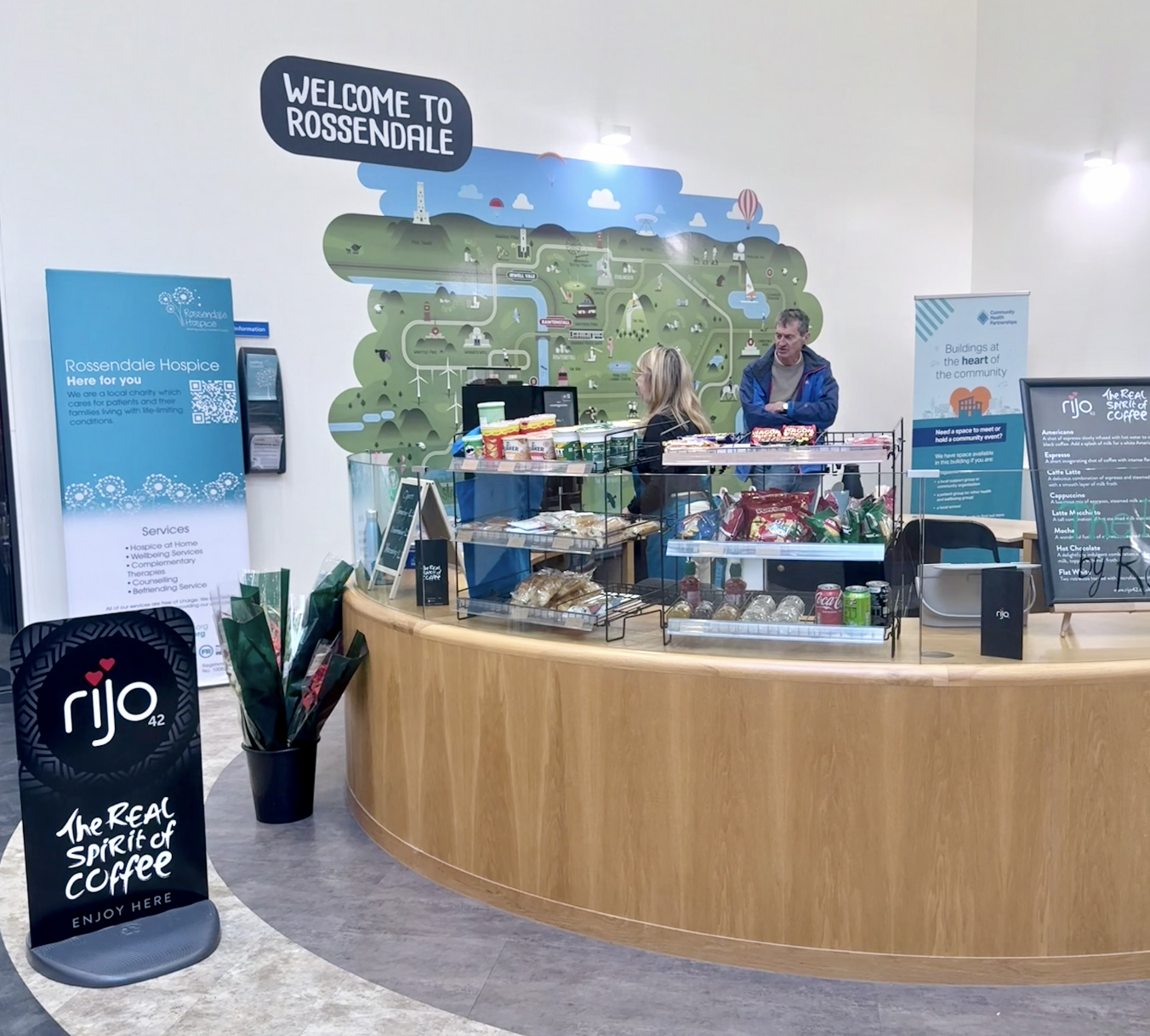 hospice cup coffee counter