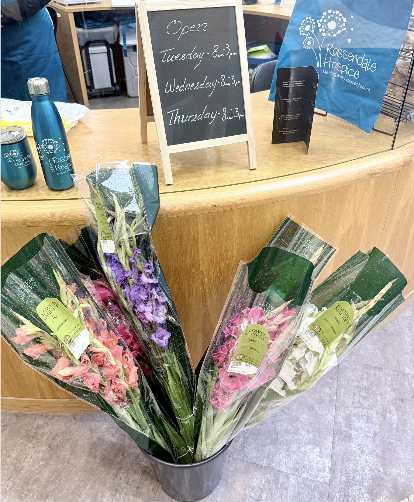 hospice cup coffee counter