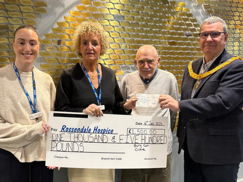 A very Generous Donation of £1,500 Received from the Bury Con Clave Freemasons